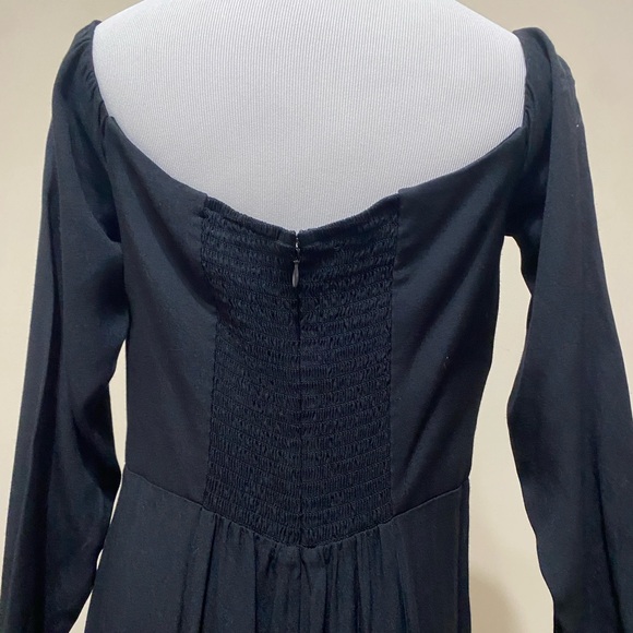 Reformation Ballari Off Shoulder Midi Dress Black - Picture 5 of 7